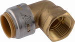 SHARKBITE/CASH ACME Push-Fit Pipe Elbow, Lead Free, 3/4 x FNPT