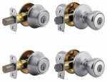 ASSA ABLOY AMERICAS RESIDENTIALINC. Tylo Entry Door Combo 4-Pack, 2 Entry Knobs, 2 Single-Cylinder Deadbolts, Satin Chrome