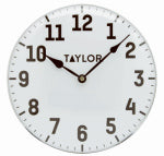 TAYLOR PRECISION PRODUCTS Metal Clock, White, 12 In. Round HOUSEWARES TAYLOR PRECISION PRODUCTS