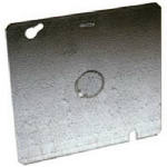 RACO Raco 833 Electrical Box Cover, 4-11/16 in L, 4-11/16 in W, Square, Galvanized Steel, Gray ELECTRICAL RACO