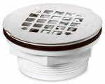 OATEY Oatey 42099 Shower Drain, PVC, White, Specifications: Snap-In Cover Design, Round Shape, For: 2 in SCH 40 DWV Pipes PLUMBING, HEATING & VENTILATION OATEY