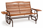 PANACEA PRODUCTS CORP-IMPORT Country Garden Hi-Back Glider With Trays, Hardwood Slats, 66 In.