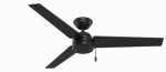 HUNTER Hunter Cassius Series 59264 Ceiling Fan, 3-Blade, Gray Walnut/Matte Black Blade, 52 in Sweep, Plastic Blade, 3-Speed ELECTRICAL HUNTER