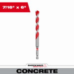 MILWAUKEE Milwaukee SHOCKWAVE 48-20-9025 Drill Bit with Power Tip, 7/16 in Dia, 6 in OAL, Wide Flute, 1/4 in Dia Shank, Hex Shank TOOLS MILWAUKEE