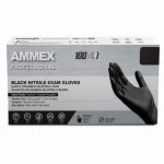AMMEX CORPORATION Medical Exam Nitrile Gloves, Latex Free, Black, Small, 100-Ct.