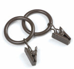 KENNEY Kenney KN75003 Curtain Clip Ring, Metal, Dark Brown PAINT KENNEY