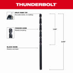 MILWAUKEE Milwaukee Thunderbolt 48-89-2713 Jobber Drill Bit, 7/64 in Dia, 2-5/8 in OAL, Parabolic Flute, 7/64 in Dia Shank TOOLS MILWAUKEE