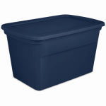 STERILITE Sterilite 17367406 Storage Tote, Plastic, Marine Blue, 30-1/2 in L, 20-1/4 in W, 17-1/8 in H HOUSEWARES STERILITE