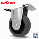 SHEPHERD HDWE. PROD., LLC. 3 in. Gray TPR and Steel Rigid Plate Caster HARDWARE & FARM SUPPLIES SHEPHERD HDWE. PROD., LLC.