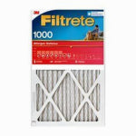 3M COMPANY 20x20 x 1 In. Micro Allergen Defense Pleated Furnace Air Filter, Red, MPR 1000, 3 Months