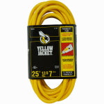 YELLOW JACKET CCI 2883 Extension Cord, 12 AWG Cable, 25 ft L, 15 A, 125 V, Yellow