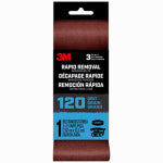 3M 3M 27401 Sanding Belt, 3 in W, 21 in L, 120 Grit, Aluminum Oxide Abrasive TOOLS 3M