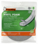 THERMWELL Vinyl Foam Weatherseal Tape, 3/8W x 1/4 In. T x 17 Ft.