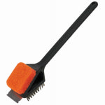 MR BAR B Q PRODUCTS LLC Dual-Head Grill Brush/Scrub Pad + Scraper, Long Handle