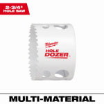 MILWAUKEE Milwaukee Hole Dozer 49-56-0163 Hole Saw, 2-3/4 in Dia, 1-5/8 in D Cutting, 5/8-18 Arbor, 3 TPI TOOLS MILWAUKEE