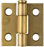 ASSA ABLOY AMERICAS RESIDENTIALI NC 2-Pk., 1 x 1 In. Narrow Hinges, Light-Duty, Dull Brass
