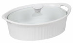 CORINGWARE Corningware 1105935 Casserole Dish with Lid, 2.5 qt, Stoneware, French White, Dishwasher Safe: Yes HOUSEWARES CORINGWARE