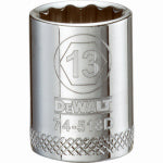 DEWALT DEWALT DWMT74518OSP Drive Hand Socket, 13 mm Socket, 3/8 in Drive, 12-Point, Steel, Polished Chrome Vanadium TOOLS DEWALT