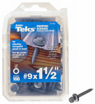 TEKS Teks 21404 Roofing Screw, #9 Thread, Coarse Thread, Hex Drive, Sharp Point, Steel, Zinc, 100 PK HARDWARE & FARM SUPPLIES TEKS