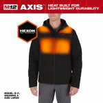 MILWAUKEE ELECTRIC TOOL CORP M12 Axis Heated Jacket, Poly, With Battery & Charger, Black, 2XL