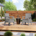 SUNCAST CORPORATION 2-Pack Elements�� Dining Chairs with Storage-Dove Gray OUTDOOR LIVING & POWER EQUIPMENT SUNCAST CORPORATION