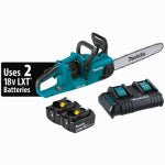 MAKITA USA INC 36-Volt (18V x2) LXT Chain Saw Kit, Brushless Motor, 16 In.