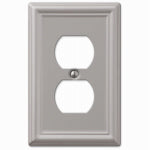 AMERELLE AmerTac Chelsea 149DBN Outlet Wallplate, 4-7/8 in L, 3-1/8 in W, 1 -Gang, Steel, Brushed Nickel, Wall Mounting ELECTRICAL AMERELLE