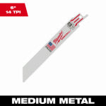 MILWAUKEE ELECTRIC TOOL CORP Sawzall Reciprocating Saw Blade, Bi-Metal, 14 TPI, 6 In. TOOLS MILWAUKEE ELECTRIC TOOL CORP