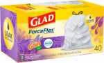 CLOROX/HOME CLEANING Tall Kitchen Trash Bags, Drawstring Closure, Odor Shield Lavender, White, 13 Gallon, 40-Ct.