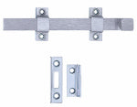 TELL MANUFACTURING INC 26D Strap Bolt, Satin Chrome, 8-In. HARDWARE & FARM SUPPLIES TELL MANUFACTURING INC