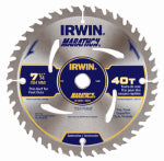 IRWIN INDUSTRIAL TOOL CO Marathon Micro-Grain C3 Carbide-Tipped Saw Blade, 40-Tooth x 7-1/4 In. TOOLS IRWIN INDUSTRIAL TOOL CO