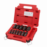 MILWAUKEE ELECTRIC TOOL CORP 12-Pc. Shockwave Deep 6-Point SAE Impact Socket Set, 3/8 In. Drive TOOLS MILWAUKEE ELECTRIC TOOL CORP