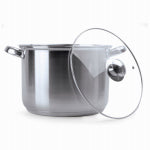 EPOCA INC Pure Intentions Stainless Steel Stock Pot, Glass Lid, 8 Qts.