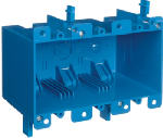 CARLON Carlon B355R Outlet Box, 3-Gang, PVC, Blue, Clamp ELECTRICAL CARLON