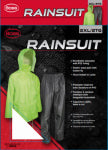 SAFETY WORKS INC 2-PC Hi-Viz  Rainsuit, Green Jacket, Black Pants, Polyester, PVC Lining, 2XL