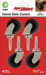 SHEPHERD HDWE. PROD., LLC. 1-5/8" Office Wheel Stem Casters Black 4 Pack.