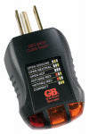 GB Gardner Bender GRT-3500 Receptacle Tester and Circuit Analyzer, 110 to 125 VAC, LED Display, Black ELECTRICAL GB