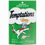 AMERICAN DISTRIBUTION & MFG Temptations Cat Treats, Seafood Medley, 3 oz.