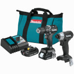 MAKITA USA INC 18-Volt LXT Cordless Sub-Compact Hammer Drill/Driver & Impact Driver Combo Kit, Brushless Motors, 2 Batteries