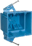 CARLON Carlon BH235A Outlet Box, 35 cu-in, 2-Gang, PVC, Blue, Nail ELECTRICAL CARLON