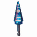 J S PRODUCTS Mach-Blue 12-Step Drill Bit, 3/16 - 7/8 In. TOOLS J S PRODUCTS