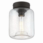 WESTINGHOUSE LIGHTING CORP Judd 1 Light Ceiling Fixture, Semi Flush Mount, Seeded Glass Shade, 8 In.