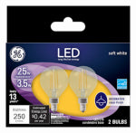 GE GE Industrial Solutions 28297 LED Bulb, Globe, G16.5 Lamp, 25 W Equivalent, E12 Lamp Base, Dimmable, Clear ELECTRICAL GE