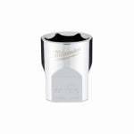 MILWAUKEE Milwaukee 45-34-9067 Socket, 11/16 in Socket, Standard Socket, 3.543 in OAL, 3/8 in Drive, 6 -Point, Chrome TOOLS MILWAUKEE