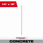 MILWAUKEE ELECTRIC TOOL CORP Shockwave Impact-Duty Masonry Carbide Hammer Drill Bit, 1/4 x 18 In.