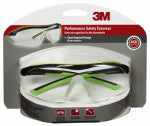 3M 3M 47100-WZ4 Sport-Inspired Safety Glasses, Anti-Fog, Anti-Scratch Lens, Wraparound Frame, Green/Neon Black Frame