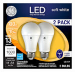GE GE 93127668 LED Bulb, General Purpose, A19 Lamp, 100 W Equivalent, Medium Lamp Base, Dimmable, Soft White Light ELECTRICAL GE