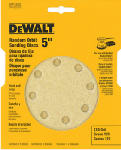 BLACK & DECKER/DEWALT Hook-and-Loop Random Orbit Sandpaper, 5 In., 8-Hole, 120-Grit, 5-Pk.