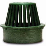 DRAINTECH DrainTech 0333SDG Atrium Grate, 3 in Dia, Round, Polyethylene, Green PLUMBING, HEATING & VENTILATION DRAINTECH
