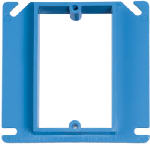 CARLON Carlon A410R-CAR Electrical Box Cover, 4 in L, 4 in W, Square, 1-Gang, PVC, Blue ELECTRICAL CARLON